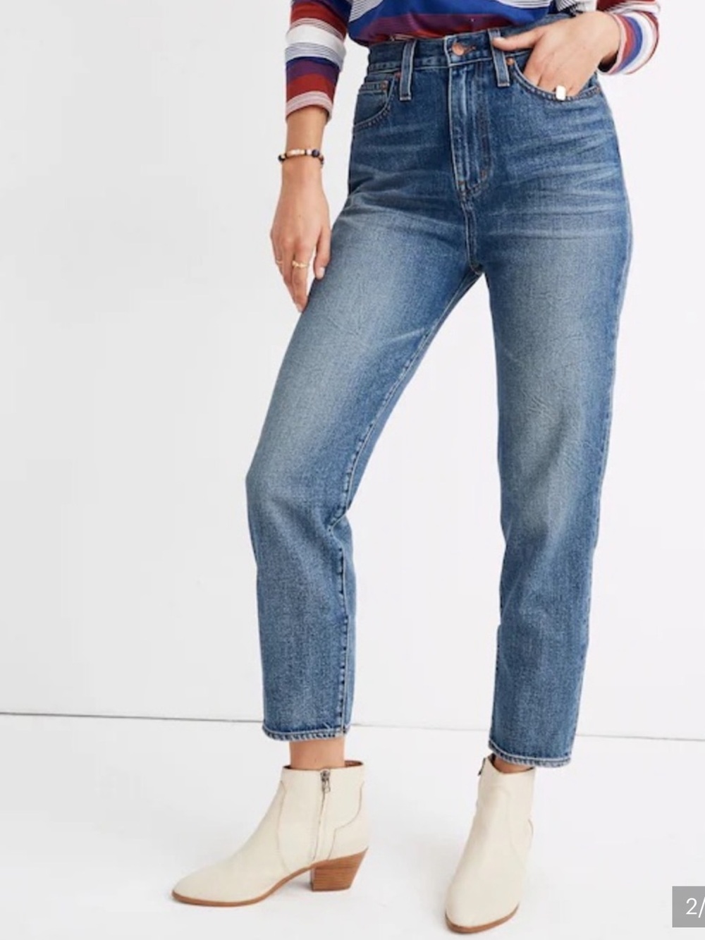 Madewell Mom Jean in Medium Blue Wash